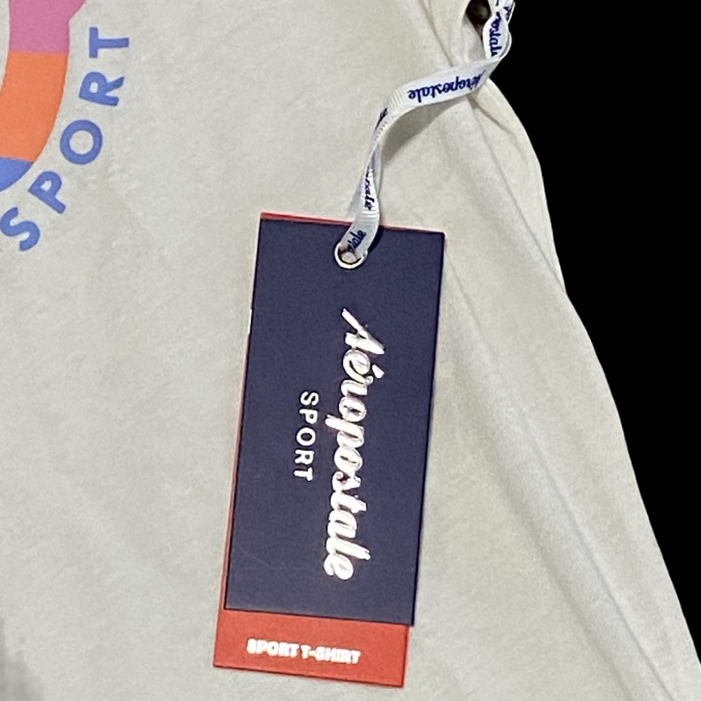 Aeropostale Sport White Printed Short Sleeve T-Shirt Size L | New - Picture 4 of 8